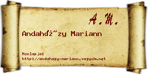 Andaházy Mariann névjegykártya